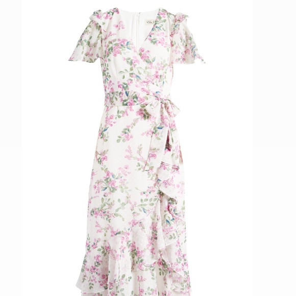 Eliza J NWT Floral Wrap Front Dress - Picture 13 of 15